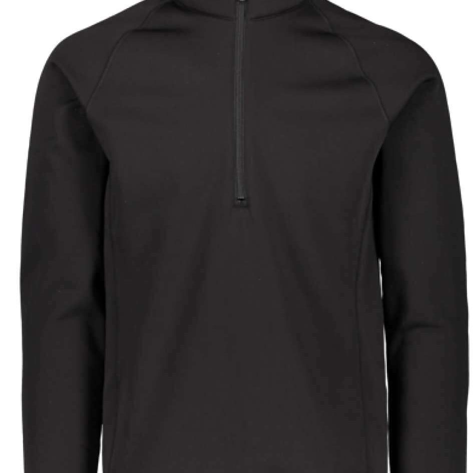 Obermeyer UltraGear Quarter-Zip Sweater 2023 - A black quarter-zip sweater with a high collar and zip running down the center of the chest.
