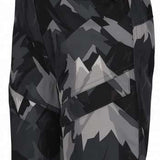 Obermeyer Youth Warp Insulated Bib Pants 2024 - Black bib pants with a geometric pattern of gray and white shapes.