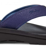 Olukai Ohana Sandals - Pair of navy-blue sandals with a textured strap and a small logo on the side.