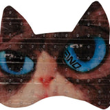 Oneball Cat Eyes Stomp Pad 2024 - A cat's face with blue eyes and brown fur.