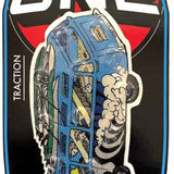 Oneball Cork Bus Stomp Pad 2024 - A blue bus with a white cloud design on its side, featuring a red circle with "ONE" in large white letters at the top.
