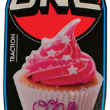 Oneball Cupcake Stomp Pad 2023-2024 - A pink cupcake with white frosting and star-shaped sprinkles on top, sitting in a white wrapper.