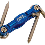 Oneball Folding Tool - 2024 multi-tool with folding design, featuring a compact metal body and various tools including pliers, screwdrivers, and knife.