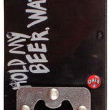 Oneball Hold My Beer Stomp Pad 2024 - A black stomp pad with a red logo and white lettering that reads "Hold My Beer".