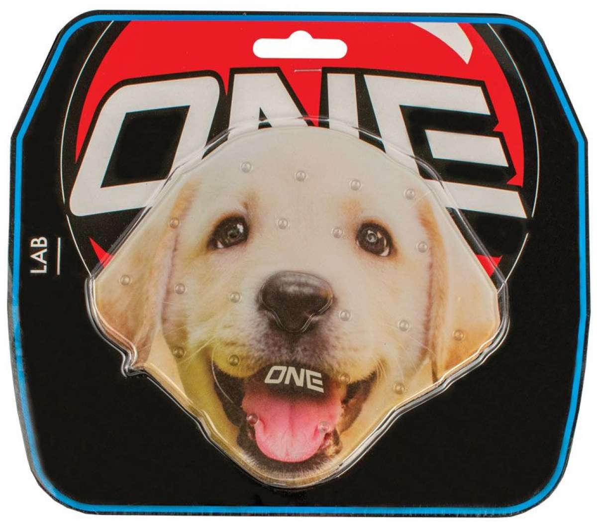 Oneball Lab Stomp Pad 2023-2024 - A black stomp pad with a white logo and red accents.