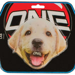 Oneball Lab Stomp Pad 2023-2024 - A black stomp pad with a white logo and red accents.