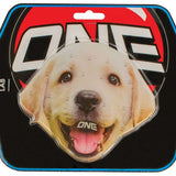 Oneball Lab Stomp Pad 2023-2024 - A black stomp pad with a white logo and red accents.