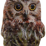 Oneball Owl Stomp Pad 2024 - An owl with brown feathers, yellow eyes, and a black beak is printed on this stomp pad.