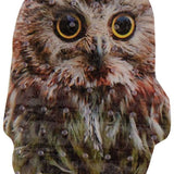 Oneball Owl Stomp Pad 2024 - An owl with brown feathers, yellow eyes, and a black beak is printed on this stomp pad.