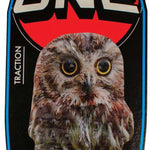 Oneball Owl Stomp Pad 2024 - An owl with brown feathers and yellow eyes is printed on this stomp pad.