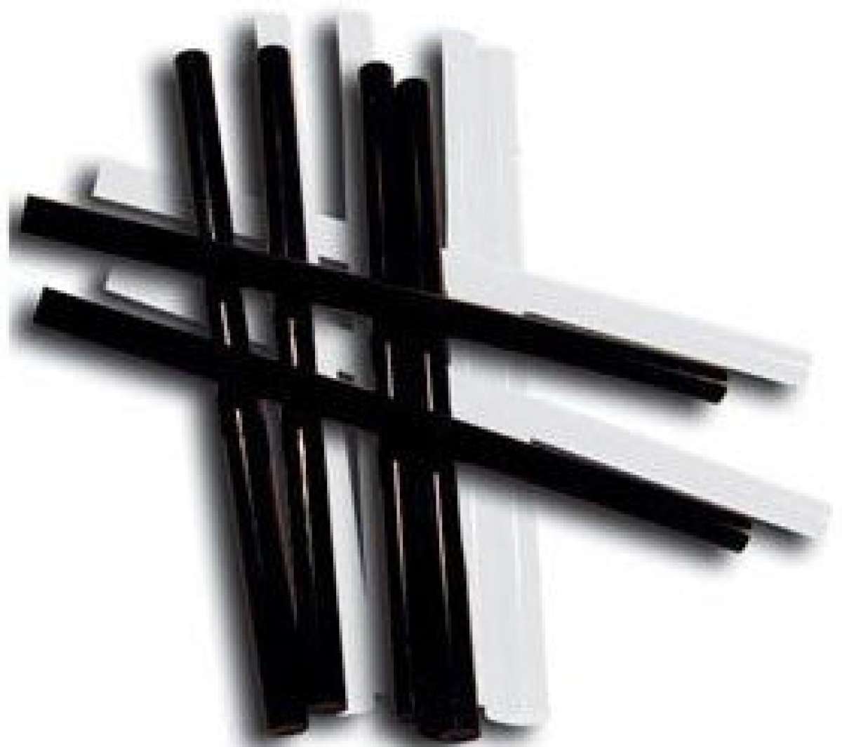 Oneball PTex 8mm Sticks 6 Piece 2024 - A set of six black and white ski sticks with a textured grip on the top portion.