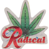 Oneball Radical Leaf Stomp Pad 2024 - A green leaf with black veins and a blue mountain range in the background.