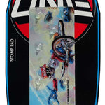 Oneball Radical Rick Stomp Pad - A red, black, and white stomp pad with a cartoon character riding a skateboard on it.