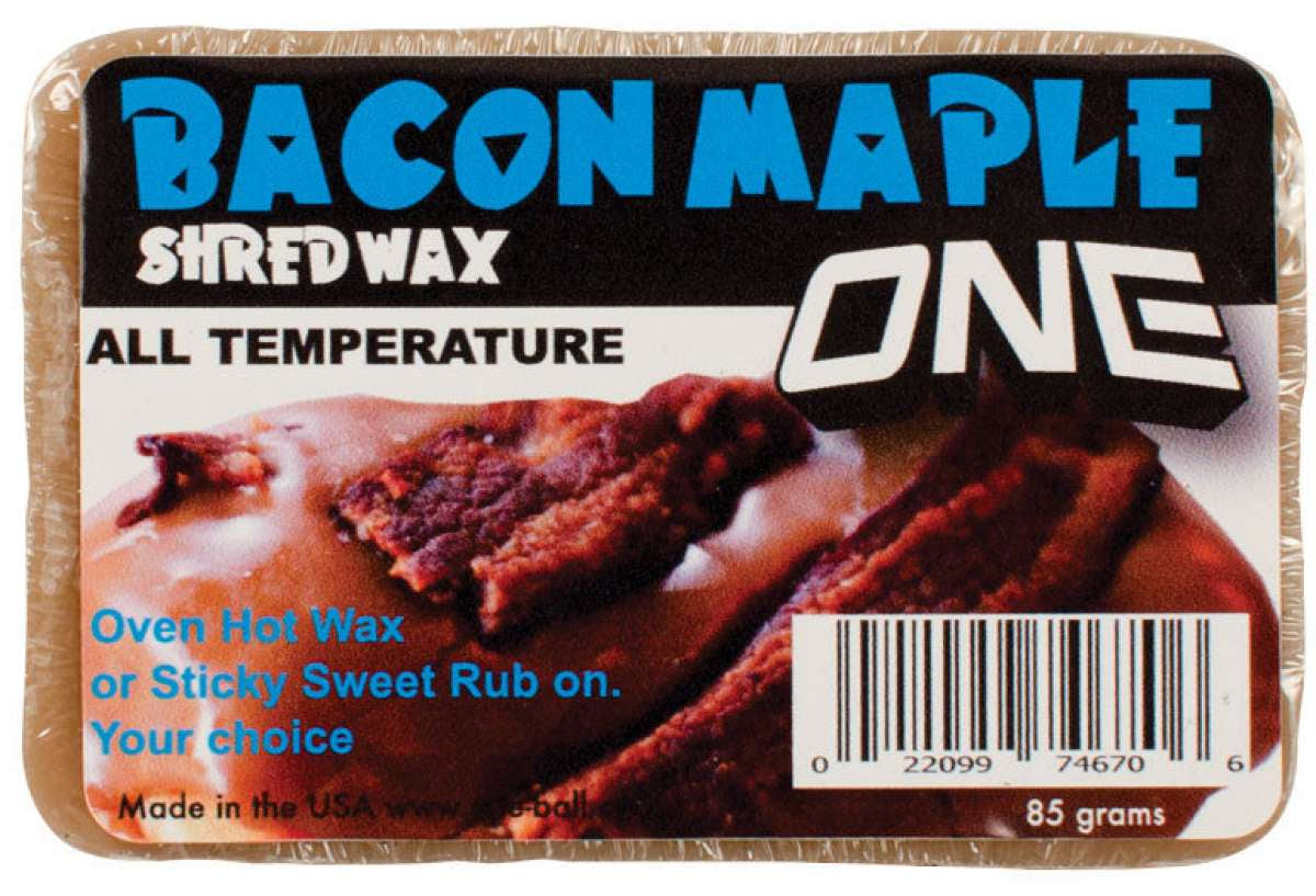 Oneball Shape Shifter Maple Bacon Wax 2024 - A brown wax with a bacon pattern on its label.