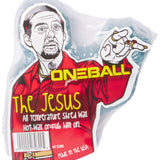 Oneball The Jesus Wax 2024 - A red wax block with a black-and-white illustration of a man's face on its top surface.