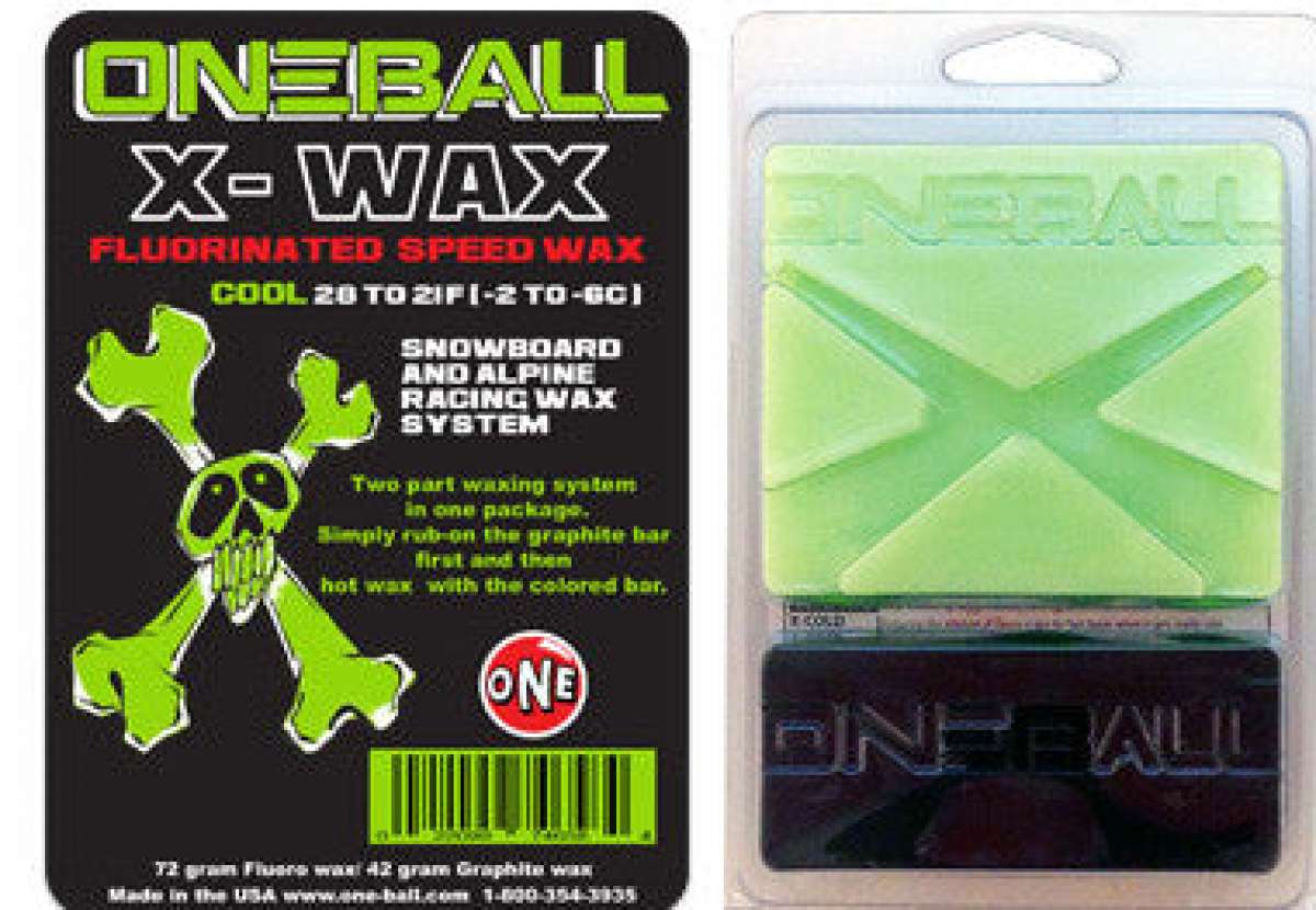 Oneball X-Wax Cool 2024 - A green wax block with a white logo and text on top, in a clear plastic package.