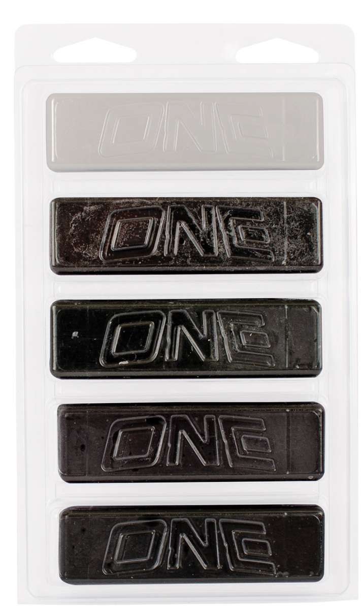 Oneball X-Wax 5 Pack 2022-2023 - A pack of five black wax bars with embossed "ONE" logo on top.