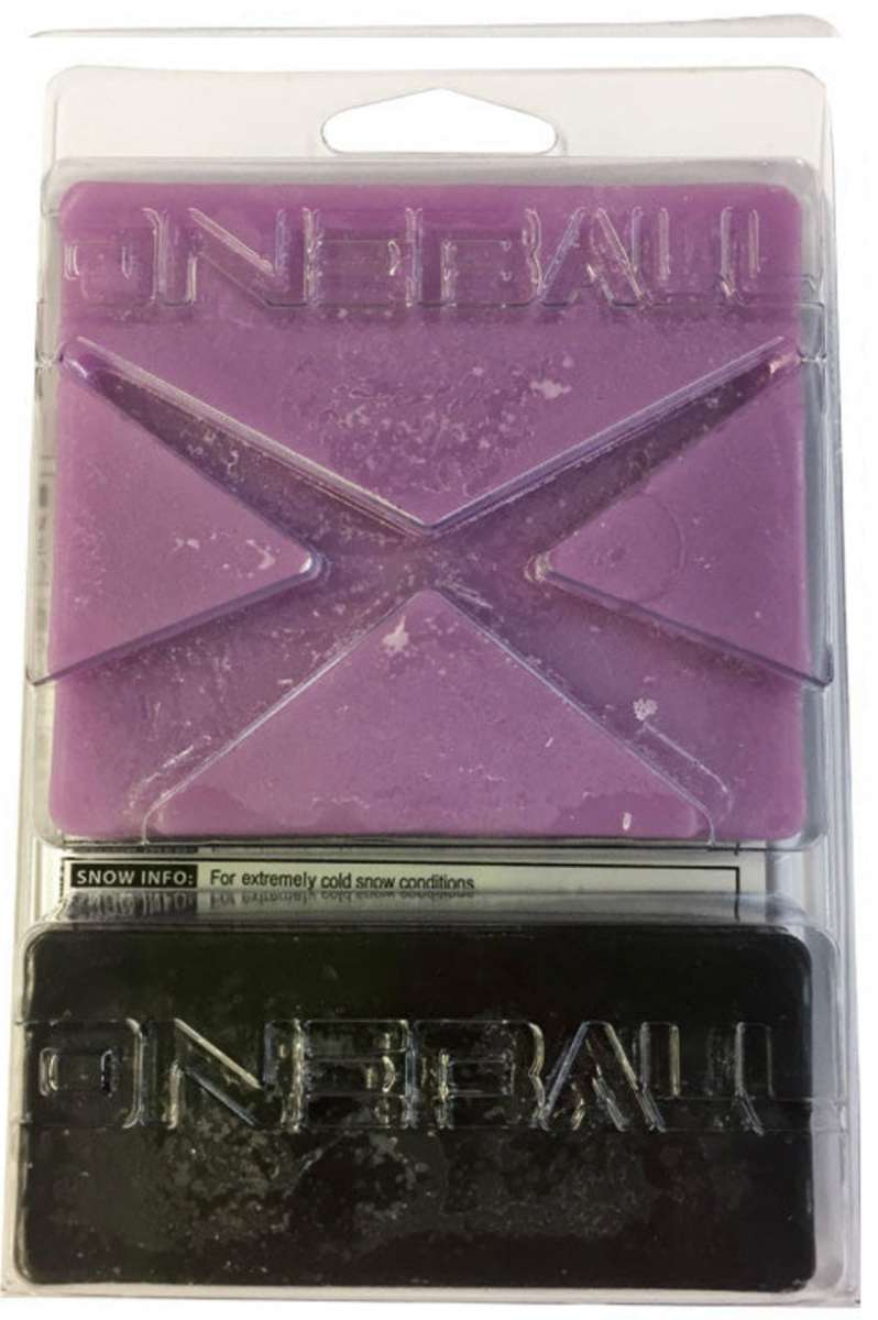 Oneball X Wax Cold 21-5F 2022-2023 - Purple wax with a cross-shaped pattern on top.
