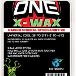 Oneball X Wax Cool 28-21F (2022-2023) - A red and black wax with a white logo that says "X-Wax" in bold letters.