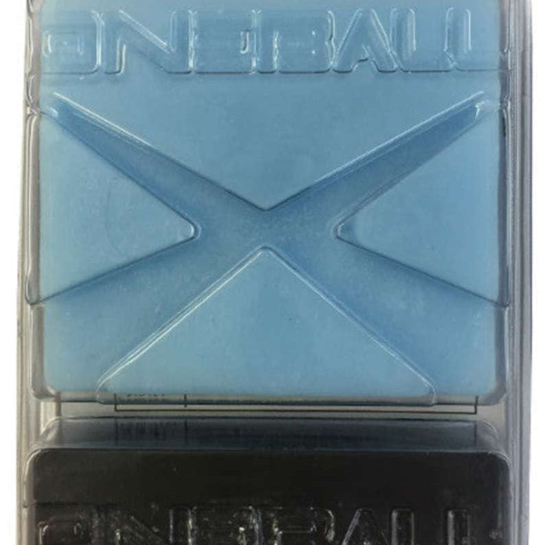 Oneball X Wax - A blue wax block with an embossed "X" on top and a logo at the bottom that reads "ONEBALL".