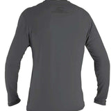 O'Neill Basic Skins Long Sleeve Sun Shirt 2022 - A dark gray long-sleeved shirt with a crew neck and a small logo on the upper left chest area.