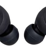 Outdoor Tech Pearls Wireless Earbuds - Black earbuds with red logo of a person skiing.