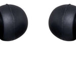 Outdoor Tech Pearls Wireless Earbuds - A pair of black wireless earbuds with a red logo featuring an outline of a person skiing.