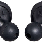 Outdoor Tech Pearls Wireless Earbuds - Black earbuds with gold accents and a black charging case.
