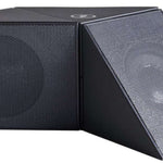 Outdoor Tech Twin Peaks Portable Speaker - A black rectangular speaker with a mesh front and back, angled to show both sides.