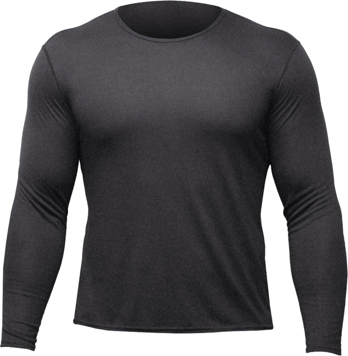 Hot Chillys Men's Pepper Skins Crew Top Baselayer - A dark gray crew neck top with a pepper skin pattern on the front and back.