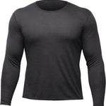 Hot Chillys Men's Pepper Skins Crew Top Baselayer - A dark gray crew neck top with a pepper skin pattern on the front and back.