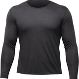 Hot Chillys Men's Pepper Skins Crew Top Baselayer - A dark gray crew neck top with a pepper skin pattern on the front and back.