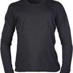 Hot Chillys Juniors' Pepper Skins Crew Top Baselayer - A black crew-neck top with a pepper skin pattern on the front and back.