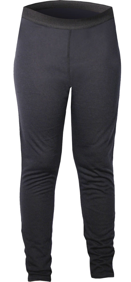 Hot Chillys Juniors' Pepper Skins Bottom Baselayer - A black baselayer with a pepper skin pattern on the front and back, featuring a solid-colored waistband.