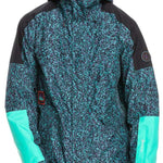 Quiksilver High Altitude 2L GORE-TEX Shell Jacket 2023 - A black jacket with a subtle pattern of small, light blue and purple dots.