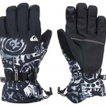 Quiksilver Mission Gloves 2024 - Black gloves with white logo on top of left glove.