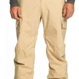 Quiksilver Porter Insulated Pant 2024 - Beige snow pants with zippered pockets and adjustable cuffs.