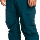 Quiksilver Porter Insulated Pant 2024 - Dark blue snow pants with zippered pockets and a belt loop on the waistband.