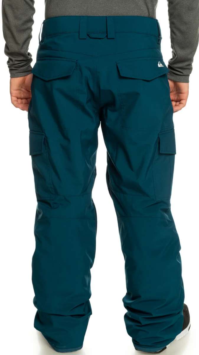 Quiksilver Porter Insulated Pant 2024 - Dark blue pants with a white logo on the left leg pocket.
