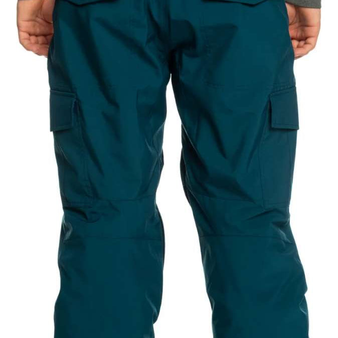 Quiksilver Porter Insulated Pant 2024 - Dark blue pants with a white logo on the left leg pocket.