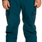 Quiksilver Porter Insulated Pant 2024 - Dark blue pants with a subtle pattern of thin white lines on the side pockets and down the leg.