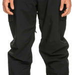 Quiksilver Porter Insulated Pant 2024 - Black pants with zippered pockets and adjustable waistband.