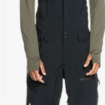 Quiksilver Utility Shell Bib 2023 - Black bib overalls with adjustable straps and multiple pockets.