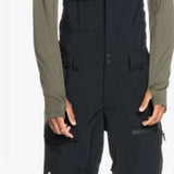 Quiksilver Utility Shell Bib 2023 - Black bib overalls with adjustable straps and multiple pockets.