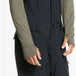 Quiksilver Utility Shell Bib 2023 - Black bib overalls with utility pockets and adjustable straps.