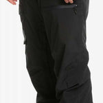 Quiksilver Utility Shell Pant 2023 - Black snow pants with zippered pockets and adjustable cuffs.