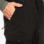 Quiksilver Utility Shell Pant 2023 - Black pants with zippered pockets and adjustable cuffs.