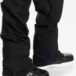 Quiksilver Utility Shell Pant 2023 - Black snow pants with a white logo on the left leg pocket.