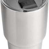 Yeti Rambler 30 oz. Tumbler with Magslider Lid - A stainless steel tumbler with a clear lid and a black MagSlider lid handle.
