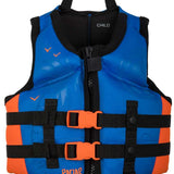Radar Boys CGA Life Jacket 2022 - Blue life jacket with orange accents and black straps.